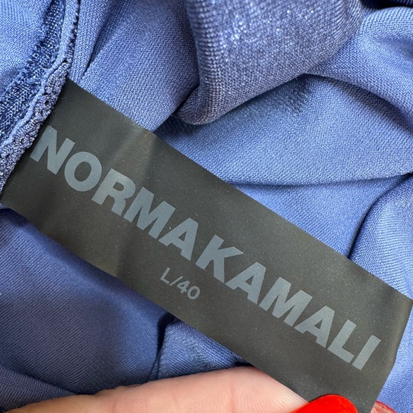 Norma Kamali Strapless Diana Gown in Military Blue size Large New $265 - Picture 10 of 16